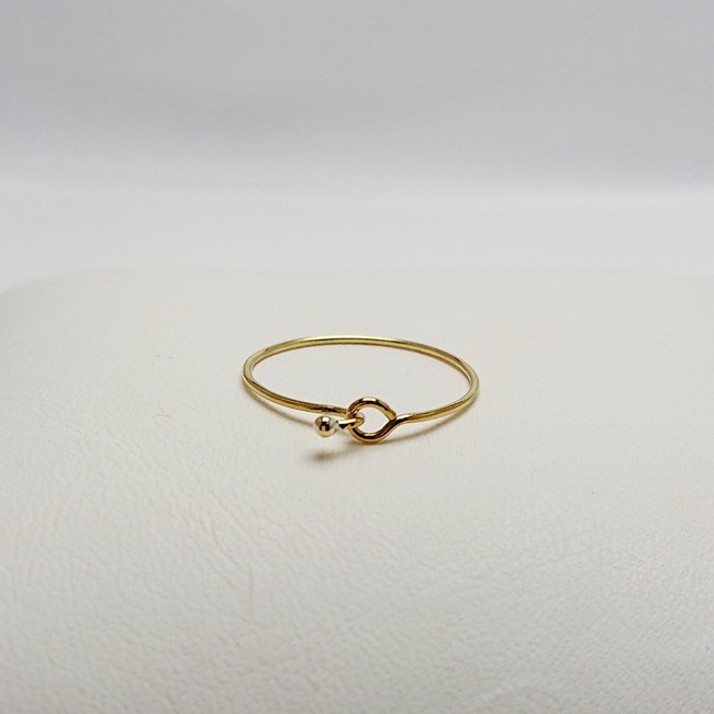 K18 丸線リング フックタイプ