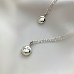 silver925 ぷっくりシルバー 一粒ロングペンダント hemisphere 75cm