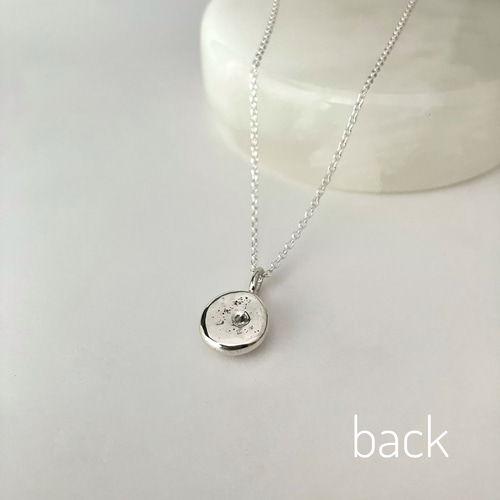 silver925 ぷっくりシルバー 一粒ロングペンダント hemisphere 75cm 