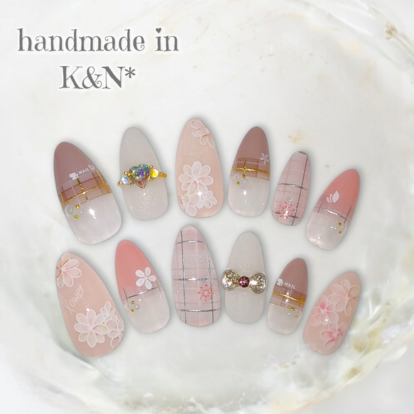 送料無料/匿名配送】12枚入り♪可愛いお花とハートリングのチェック