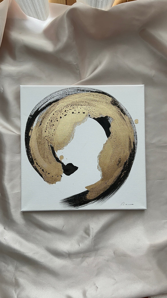 原画/額装済み/和風/禅/絵画/アート/抽象画/モダン/ホテル/黒/ゴールド 琥珀 -Kohaku- 】 大きめ/和風/禅/絵画/アート/抽象画