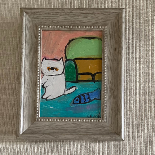 楽天市場】絵画 額絵 額入りアート 千春 「ほのぼのねこ」j3