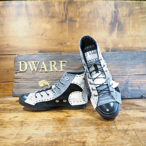 受注制作】 ﾓﾉｸﾛ ﾁｸﾁｸ靴 HI 16ピース 黒ソール スニーカー DWARF