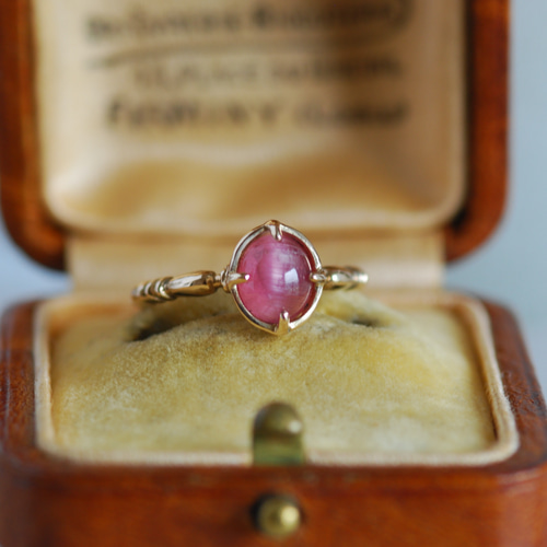 eri☆ブラジルピンクトルマリンキャッツアイ☆リングオーダー ピンク