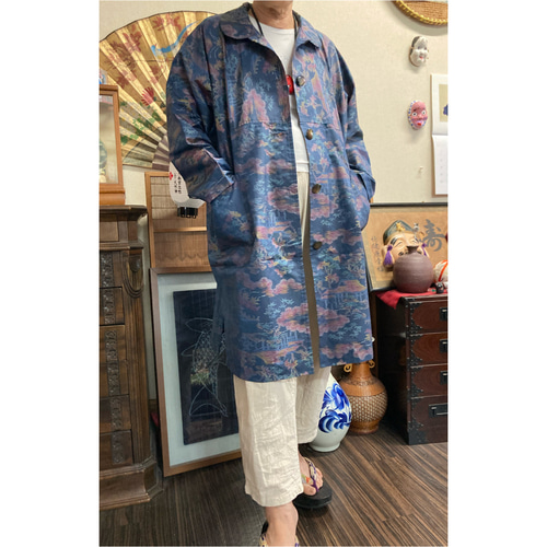 大島紬の前開きコート 着物リメイク コート 着物リメイク 順子 通販