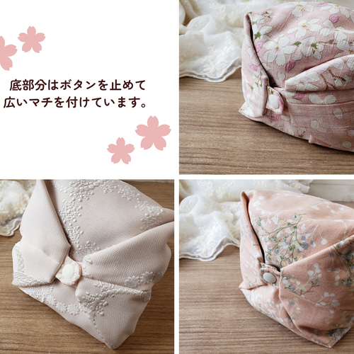 七五三 》ころんと巾着バッグ ピンク 桜 花柄刺繍 かすみそう 七五三