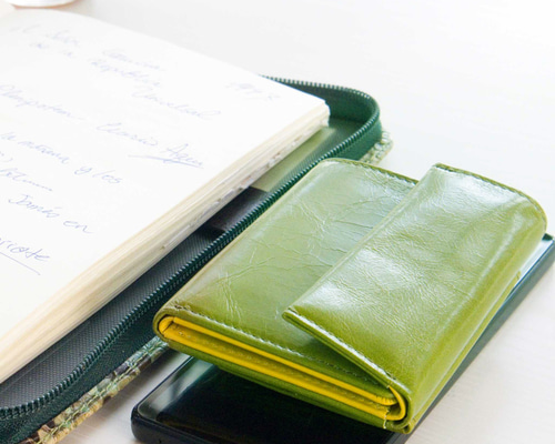 ショプバ・箱付き　二つ折り財布　グリーンアップル THE SCAPE OF GREEN やみつきサイフ APPLE GREEN│宝島社の通販 宝島