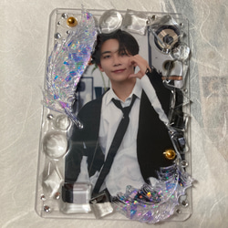 トレカケース 硬質ケース レジンデコ クリア さくらんぼ リボン ハート