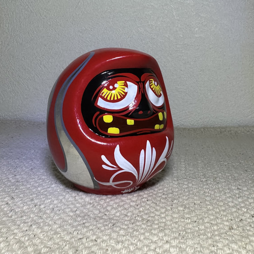 MADダルマ3.1 シルバーリーフ ピンスト 陶器 置き物 ピンストライプ