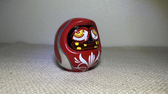 MADダルマ3.1 シルバーリーフ ピンスト 陶器 置き物 ピンストライプ