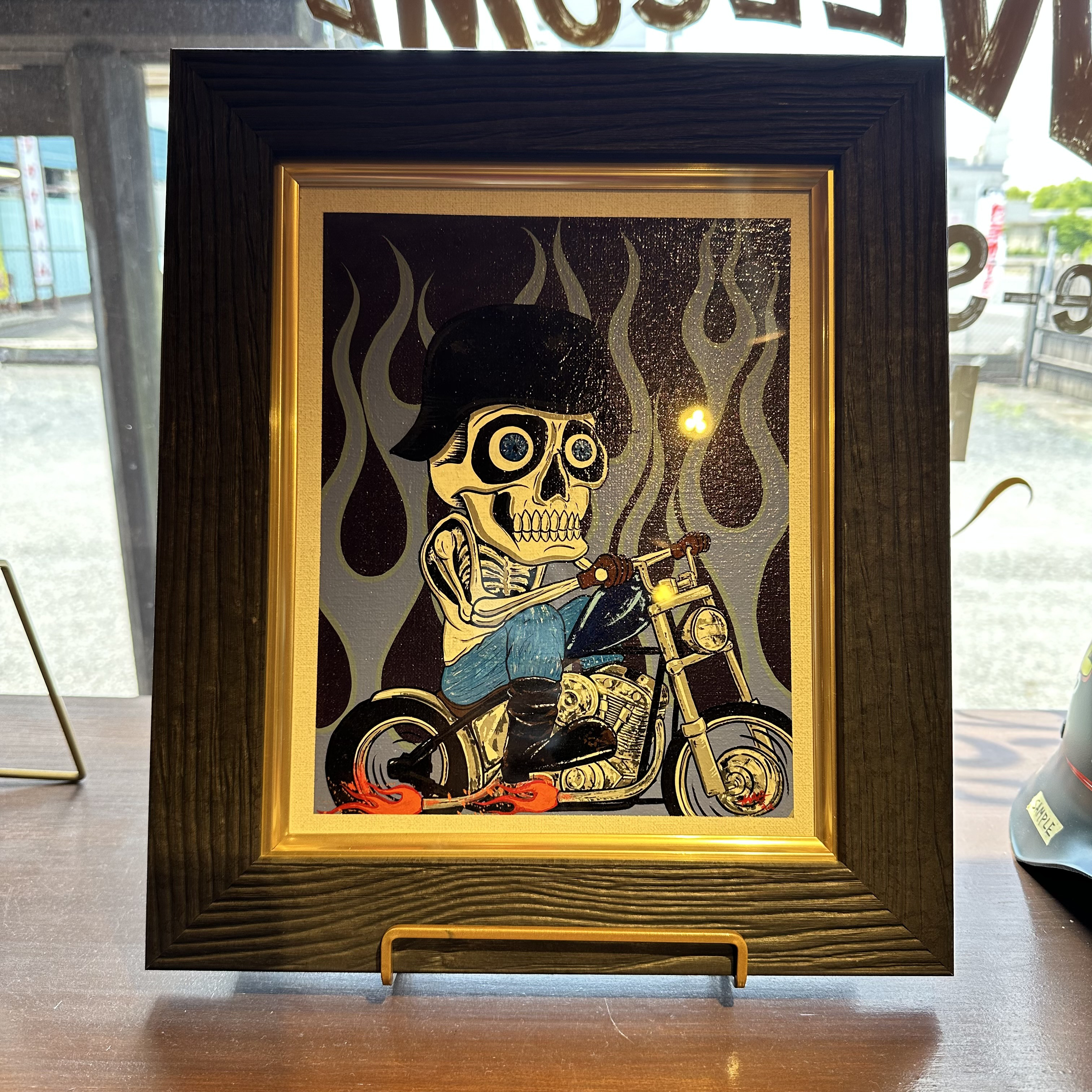 ピンストライプ　アートピース　アメリカン雑貨