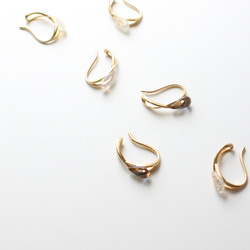 2個セット｜上品な輝きのヴィンテージガラスのイヤーカフ［インディゴ/アンバー］　 15枚目の画像