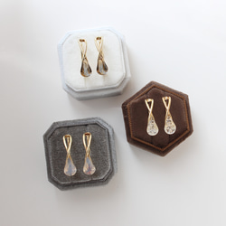 2個セット｜上品な輝きのヴィンテージガラスのイヤーカフ［インディゴ/アンバー］　 16枚目の画像