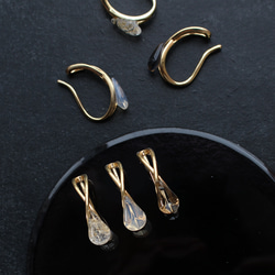 2個セット｜上品な輝きのヴィンテージガラスのイヤーカフ［インディゴ/アンバー］　 13枚目の画像