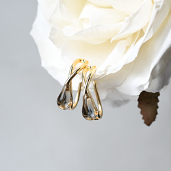 2個セット｜上品な輝きのヴィンテージガラスのイヤーカフ［インディゴ/アンバー］　 4枚目の画像