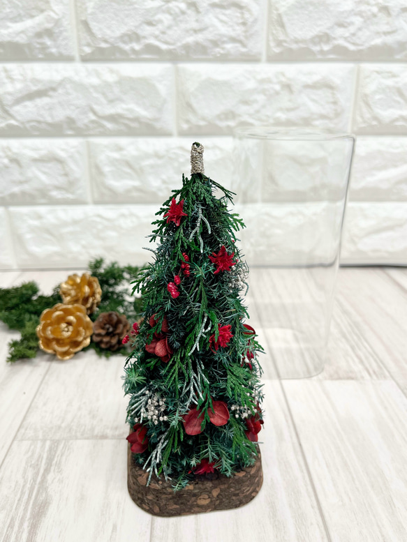 《Creema限定》《超早割クリスマス2025》クリスマスギフト2025・プリザーブドフラワー・クリスマスツリー 4枚目の画像