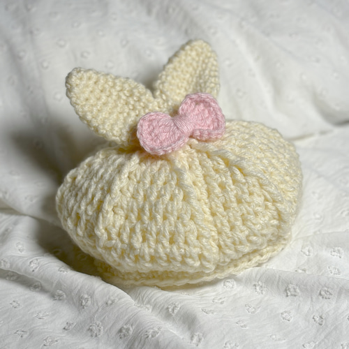 選べるカラー・オーダー可】ベビー キッズ うさぎ耳ベレー帽 帽子