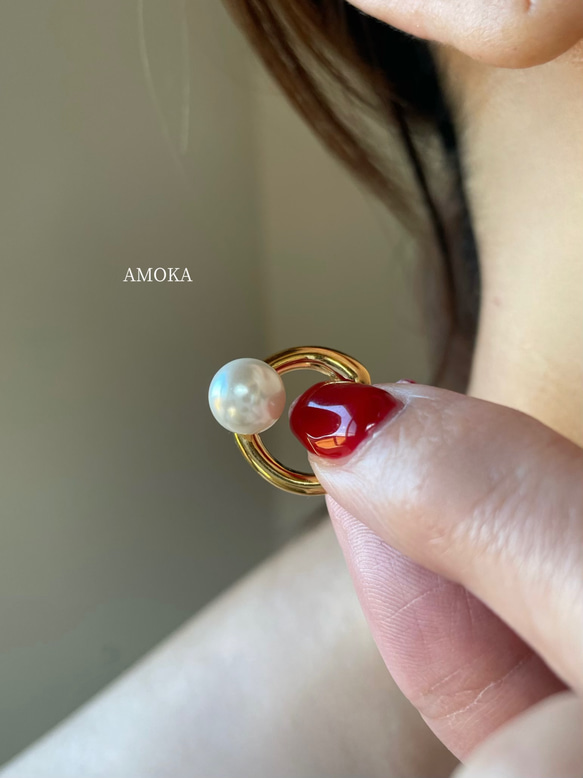 照り艶美しい〉 マザーオブパール イヤーカフ イヤーカフ AMOKA 通販