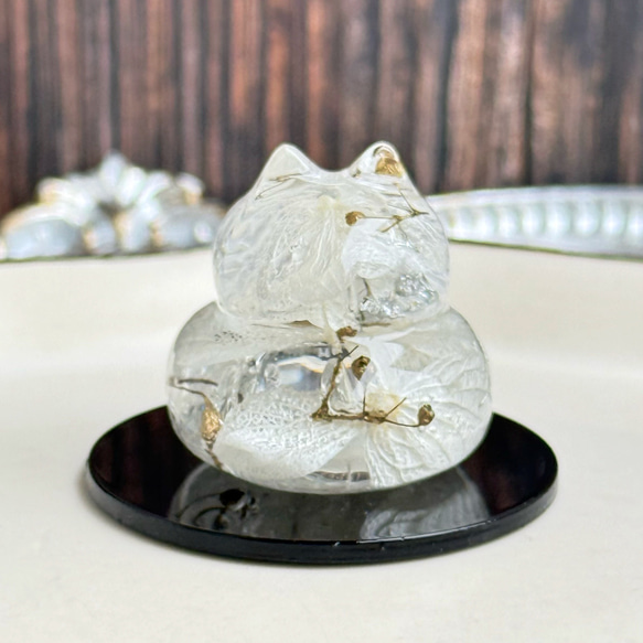 早割】ニャンともかわいい 小さな猫の鏡餅 紫陽花 お正月飾り ハー