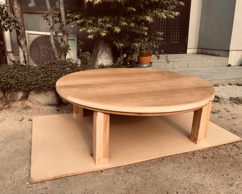 こたつ105cm丸タモ折りたたみ脚日本製・ヒーター別売り 90a570df8ba2b15f9c9b981428be0d