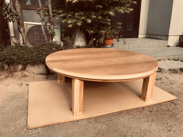 こたつ105cm丸タモ折りたたみ脚日本製・ヒーター別売り こたつ105cm丸タモ折りたたみ脚日本製・ヒーター別売り こたつ