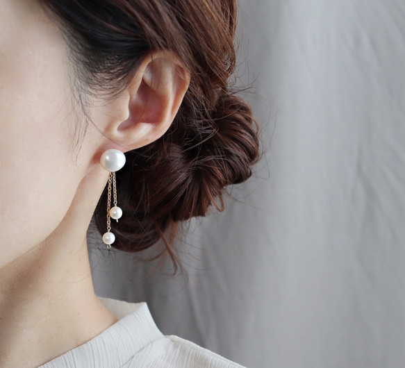 2way 淡水バロックパールピアス(サージカルステンレス) ピアス