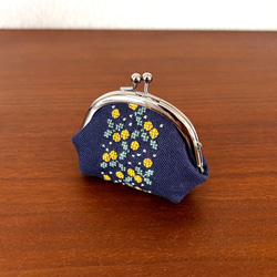 がま口　コインケース　刺繍　金柑 3枚目の画像