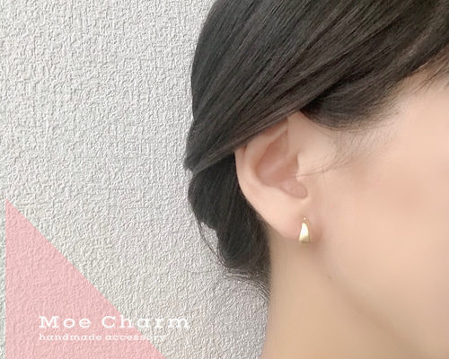 まるでピアス✧*｡マットゴールド 樹脂製ノンホールピアス／シンプル