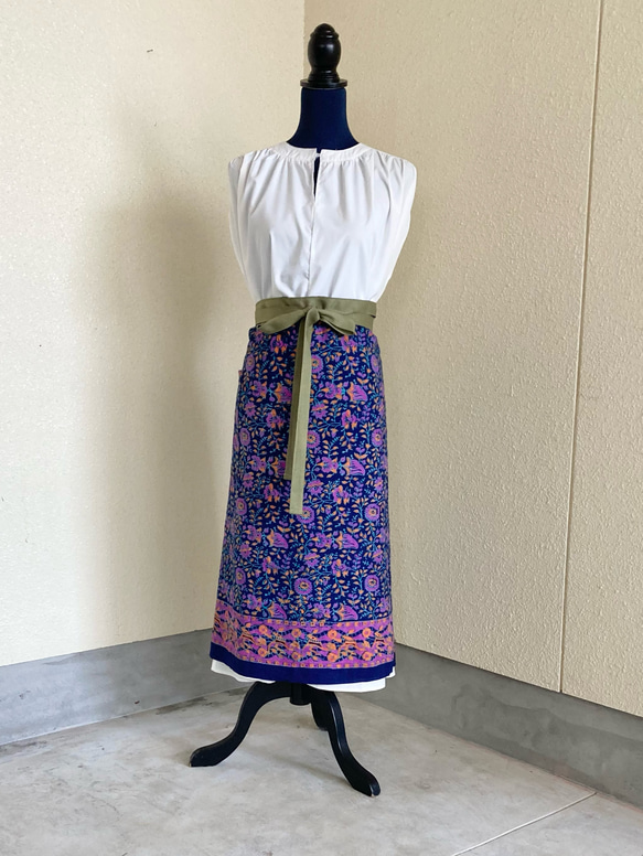 古布リメイク、シードサック、襤褸、刺し子、ゆったり、ワンピース、粉