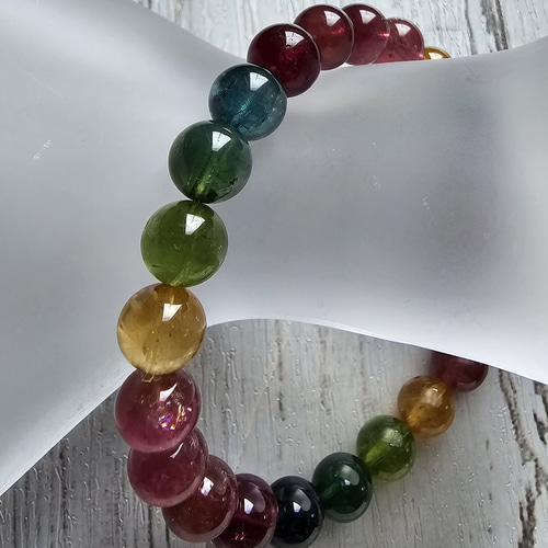 鑑別書付属】ハイクオリティ トルマリンブレスレット ルベライト 8