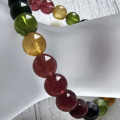 鑑別書付属】ハイクオリティ トルマリンブレスレット ルベライト 8