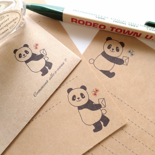 新作】お手紙パンダのレターセット レターセット mon livre 通販