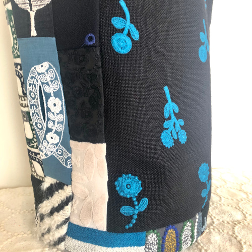 一点物 送料無料 ミナペルホネン バケツ型トートバッグ ハンドメイド