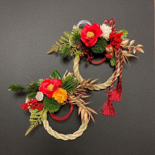 お正月2025】椿のしめ縄飾り しめ縄・しめ飾り greco 通販 18311608