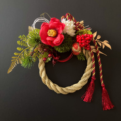 お正月2025】椿のしめ縄飾り しめ縄・しめ飾り greco 通販 18311608