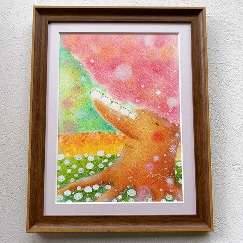 シマエナガと優しい木＊一点もの パステル画 ホスピタルアート