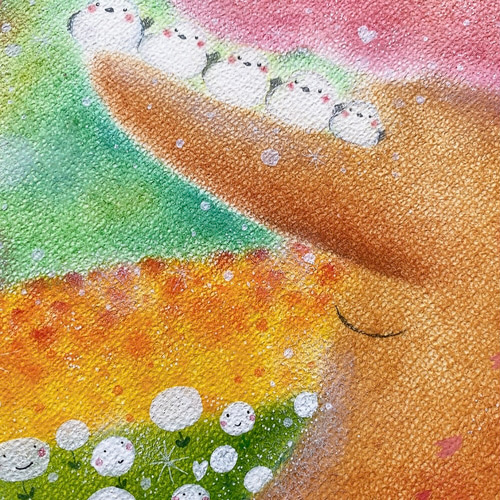 シマエナガと優しい木＊一点もの パステル画 ホスピタルアート