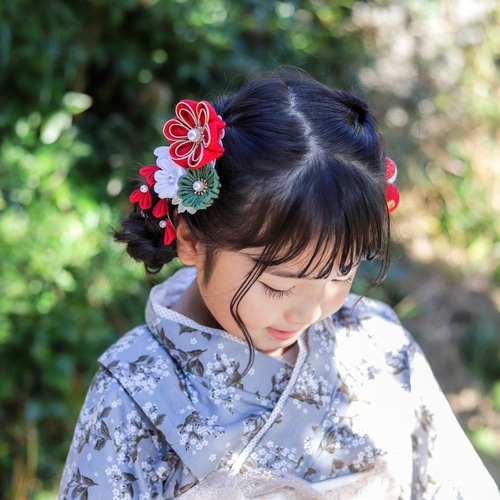 つまみ細工 髪飾り 七五三 7歳 卒園式 卒業式 ヘアピン wagan 通販