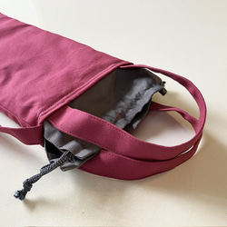 譜面台ケース（ラズベリー）〜持ち手付、肩紐付の譜面台バッグ〜　厚めキルト芯入りなので譜面台を守ってくれる♡ 13枚目の画像