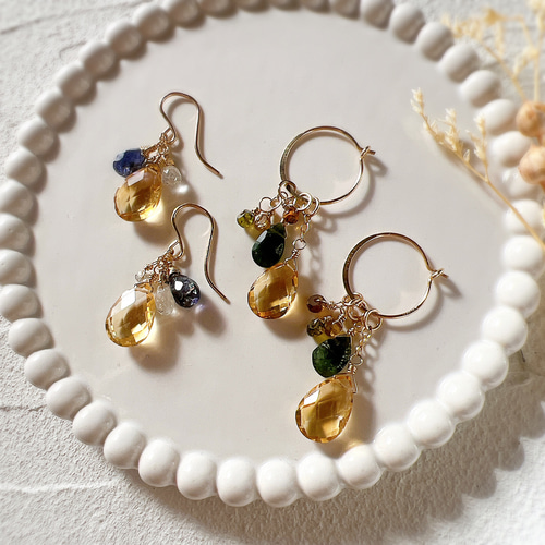 SV925 枠留め ブランデーシトリン ピアス イヤリング 天然石　11月誕生石 SV925 枠留め ブランデーシトリン ピアス イヤリング 天然石 11月誕生石