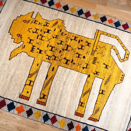 ペルシャ ライオンギャッベ アマレバフト 150x105cm RJ12702