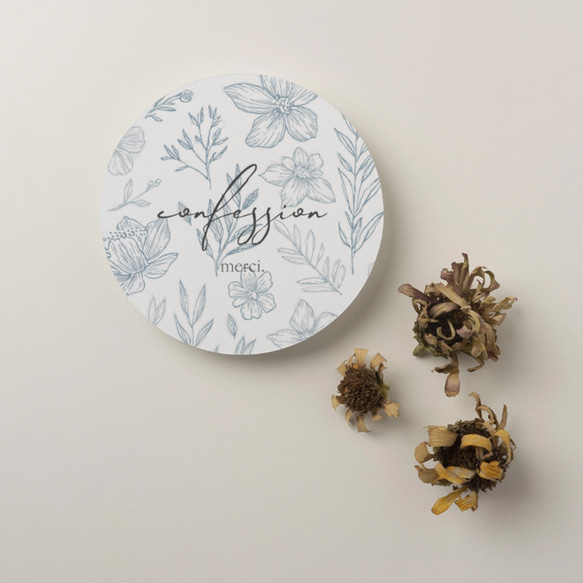 丸型のアクセサリー台紙／ピアス台紙【XX-1】／ショップカード☆名入れ