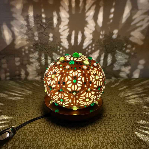 ひょうたんランプ《麻の葉ドーム13》 スタンドライト・テーブルランプ