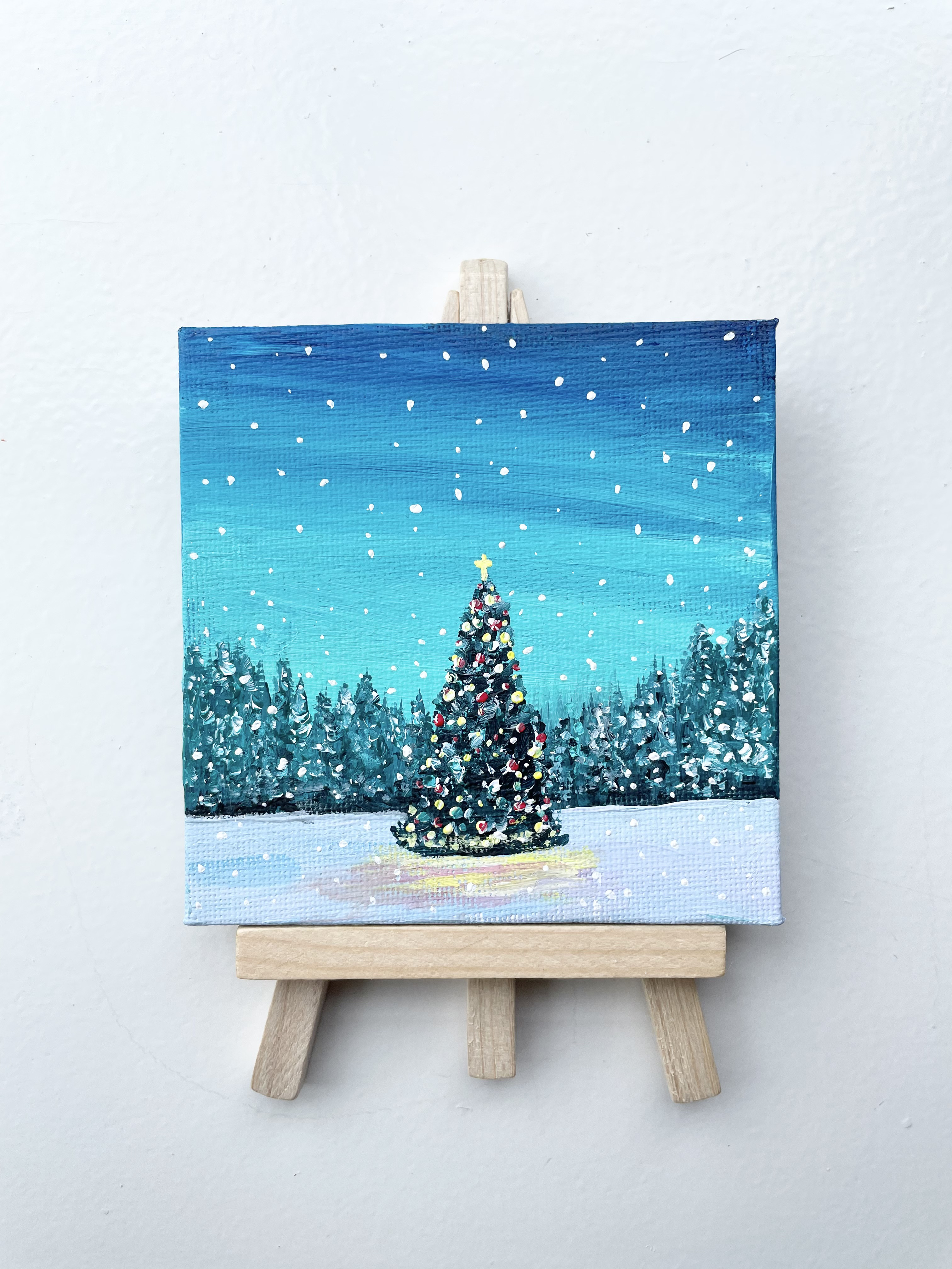 クリスマス ボタニカルアート クリスマスツリー テクスチャーアート 絵画 ツリー