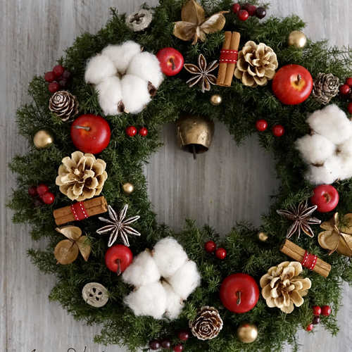 クリスマス・リース（9）～ Joyeux Noël ～ 29cm（プリザ