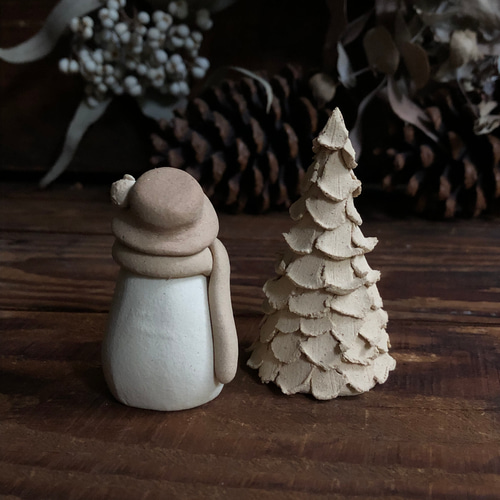 ❄︎ スノーマンとハリネズミ&クリスマスツリー❄︎ 陶のクリスマス