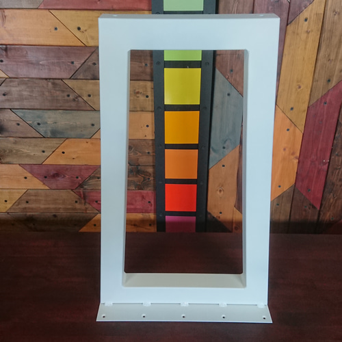 マットホワイトでアイアンな極太鉄脚♪50×400（床面300）×650mm 台形型