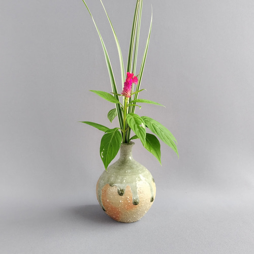 薪窯陶芸　自然釉　花入れ1 薪窯陶芸自然釉花入れ1