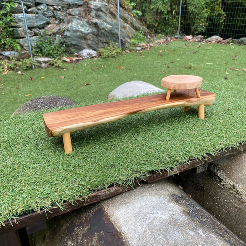 〜DriftDesign〜　キレイめ希少丸太流木のハンドル付ミニテーブル　机 丸太ミニテーブル and 切り株ミニテーブルセット 【現品】G その他