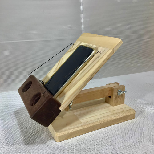 華麗 天然木 ひのき／ウオールナットスマホスタンド／スピーカー その他